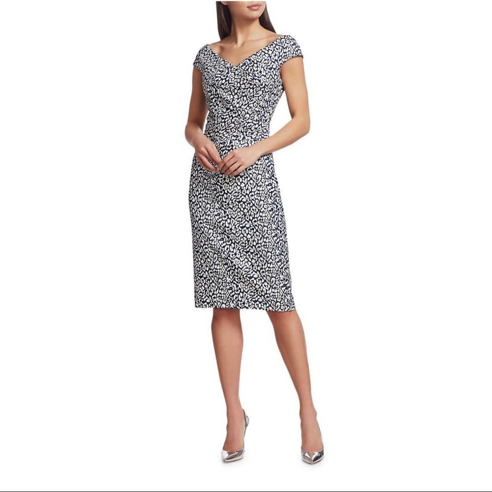 Teri Jon by Rickie Freeman Cap-Sleeve Shimmer Cocktail Dress size 8